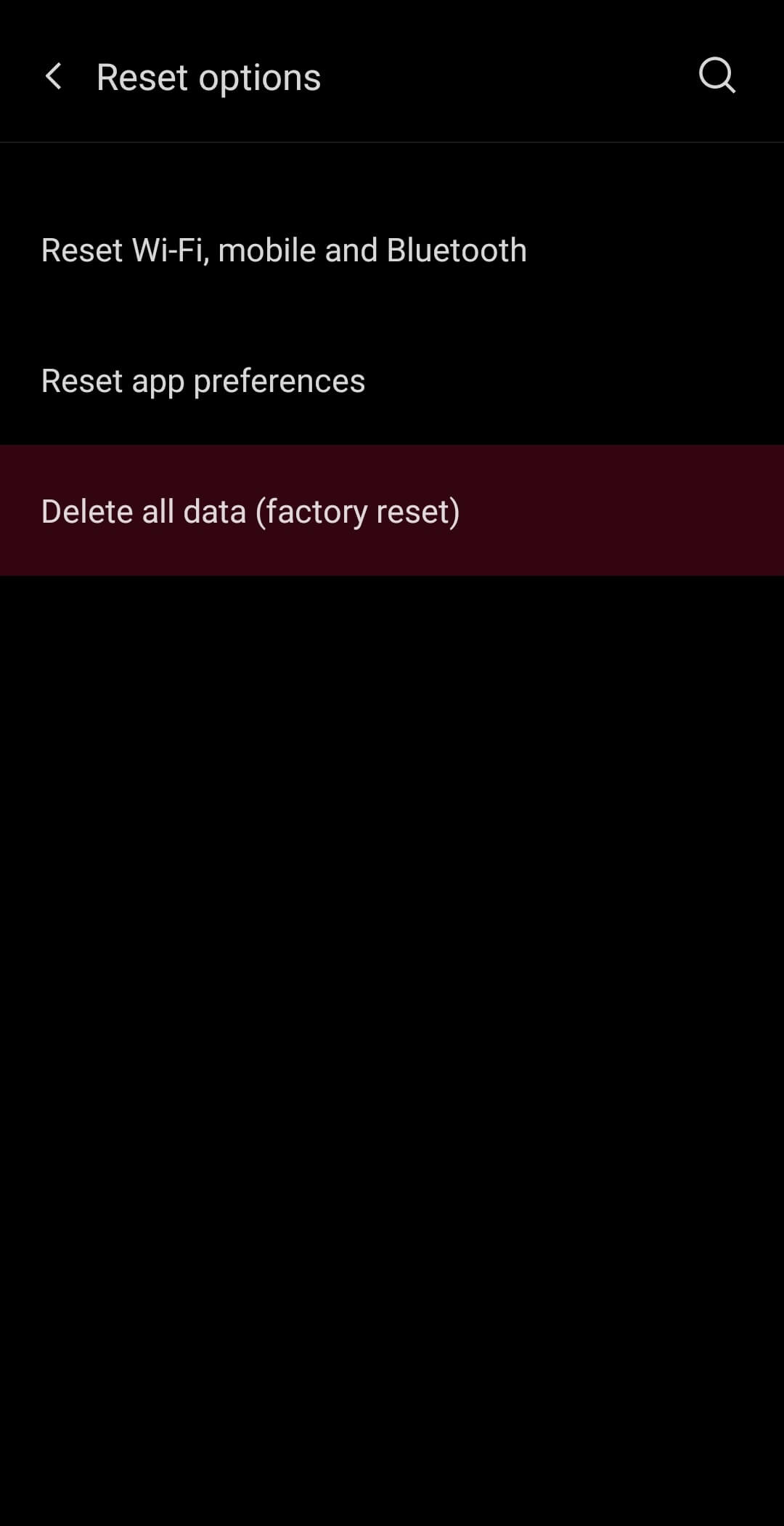 Factory reset your Android phone