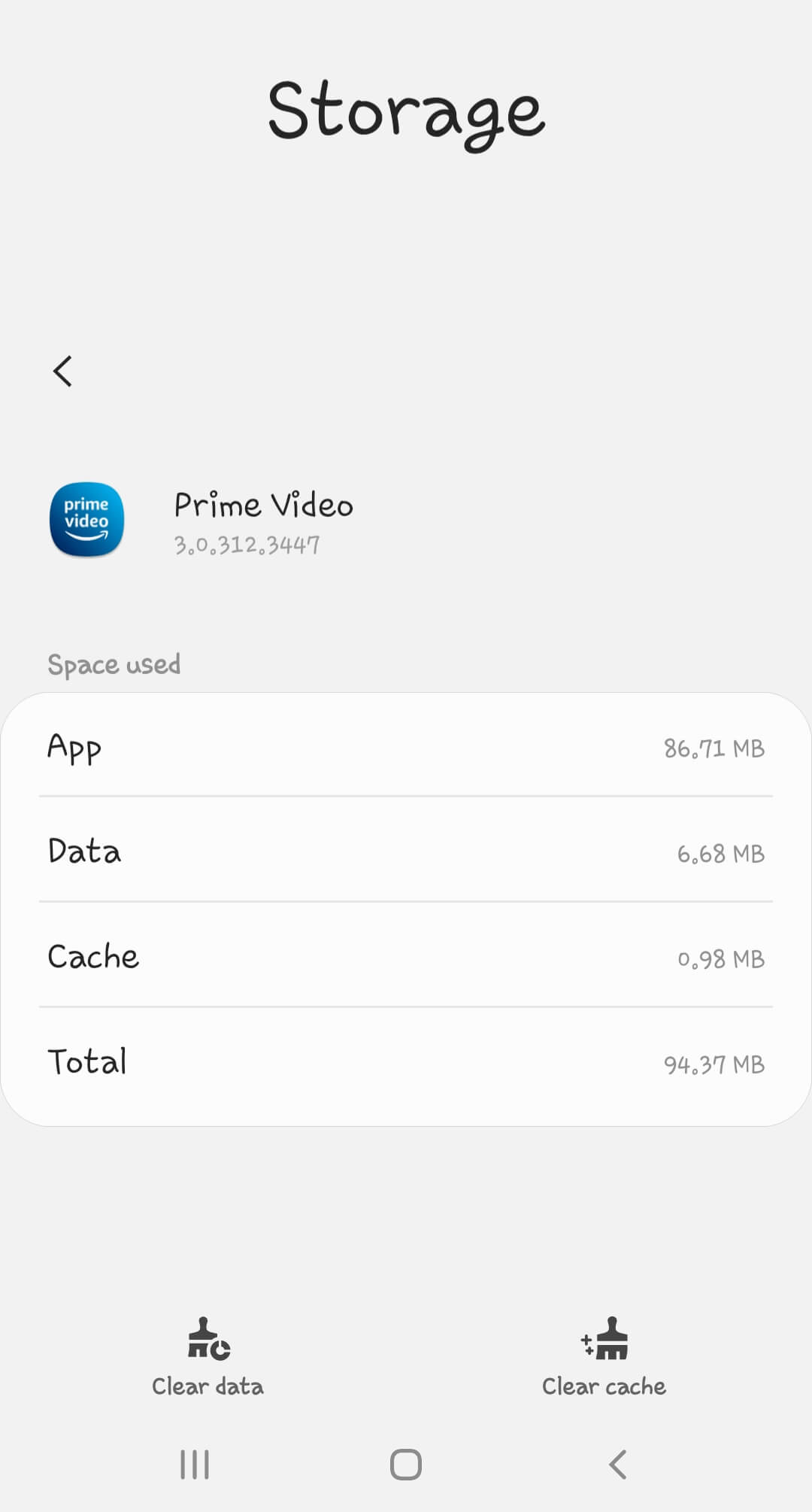 Clear Prime Video cache