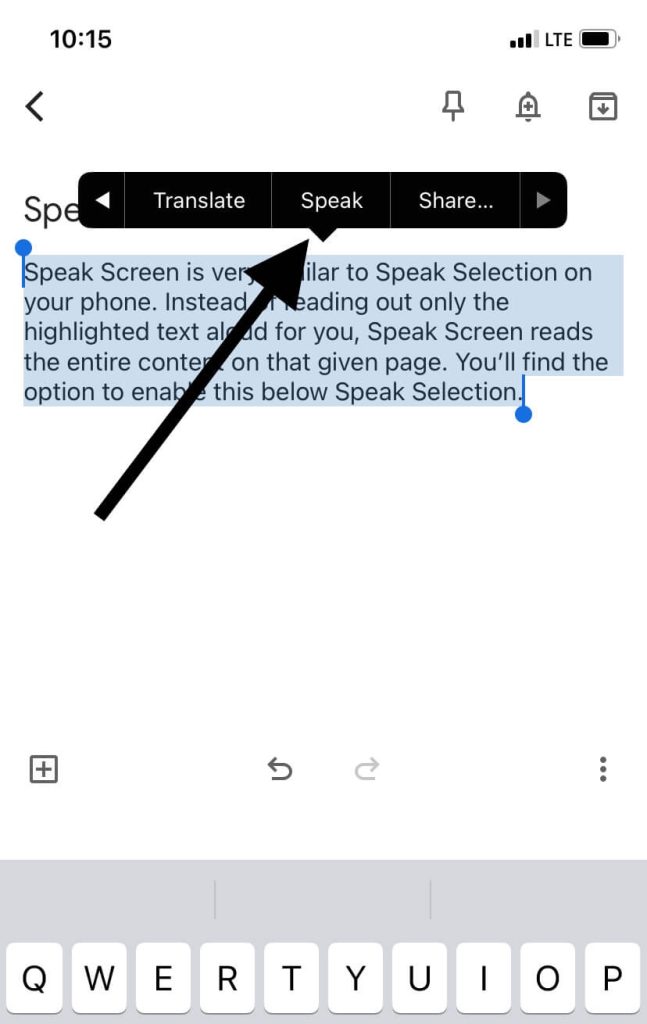 how to read the text on iphone