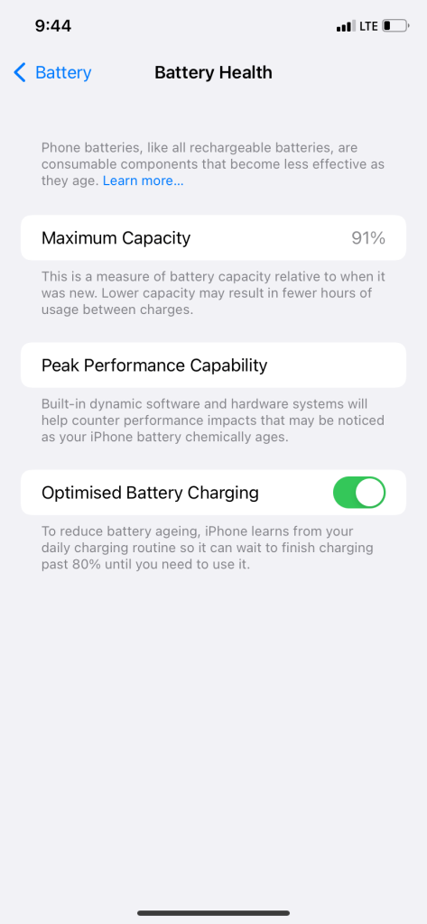 Check iPhone battery health