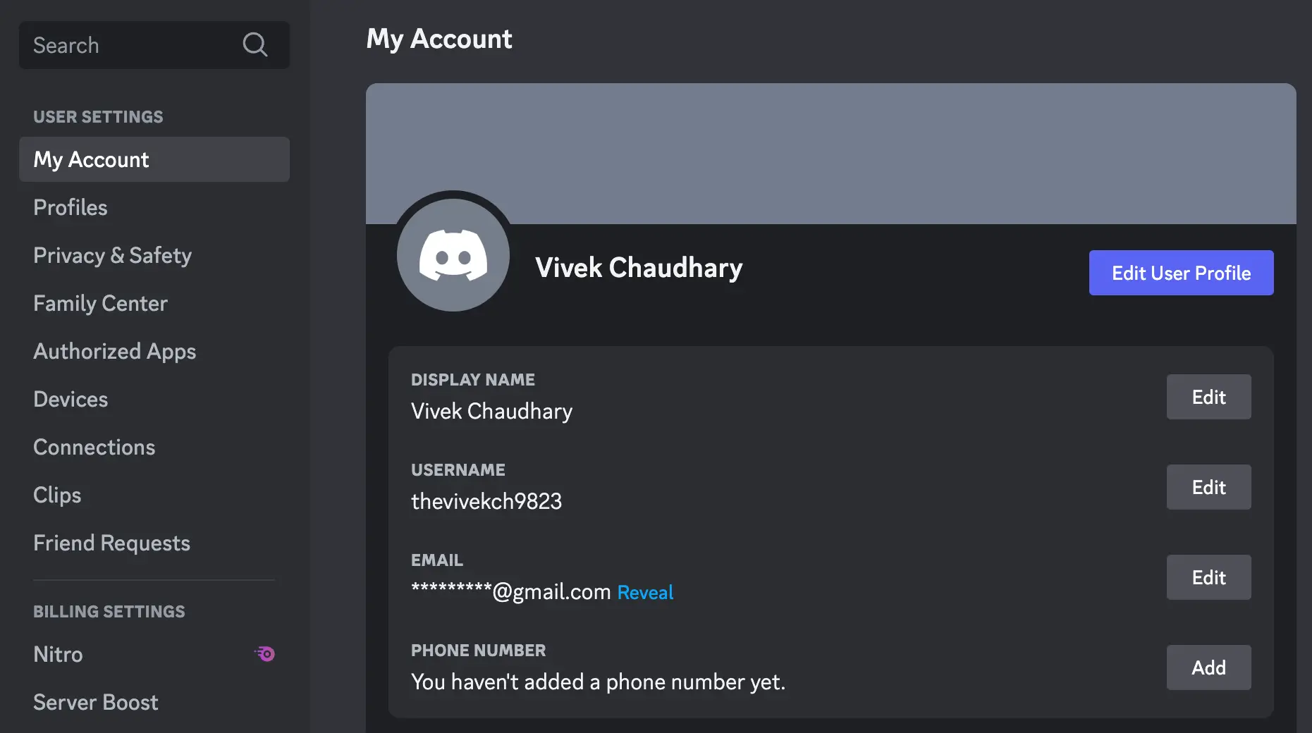 Edit Discord display name