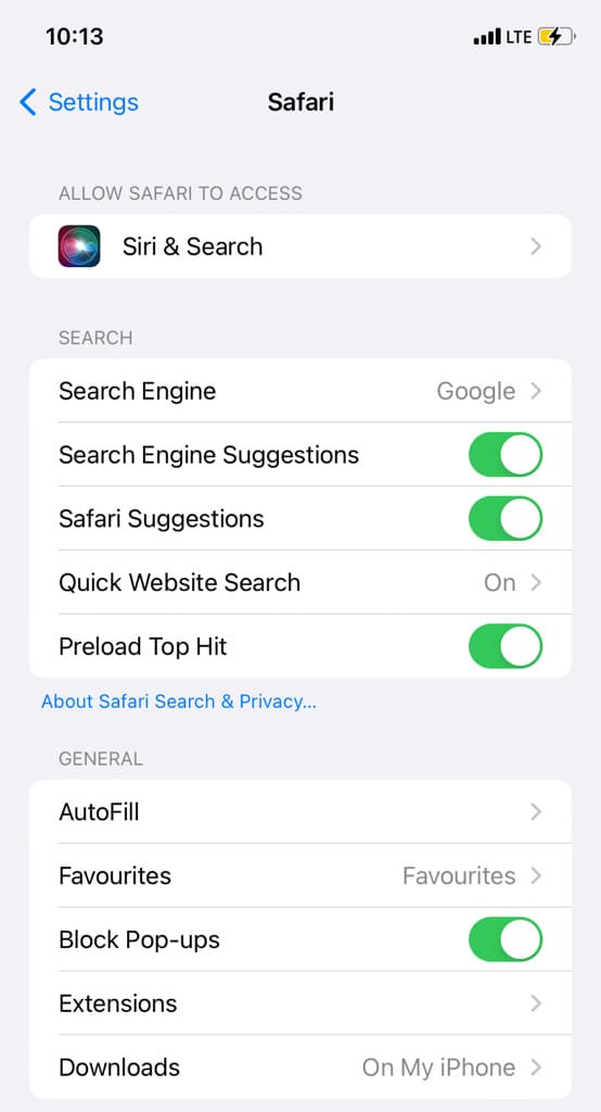 Block pop-ups in Safari on iPhone