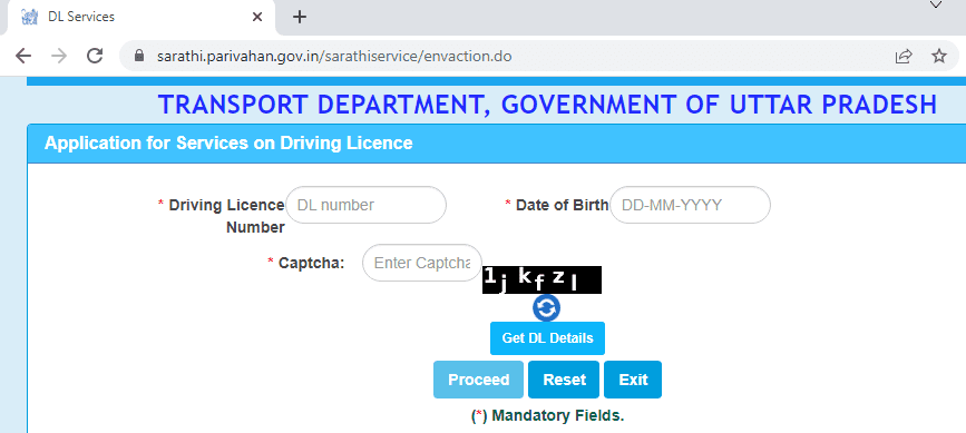 Enter driving license details