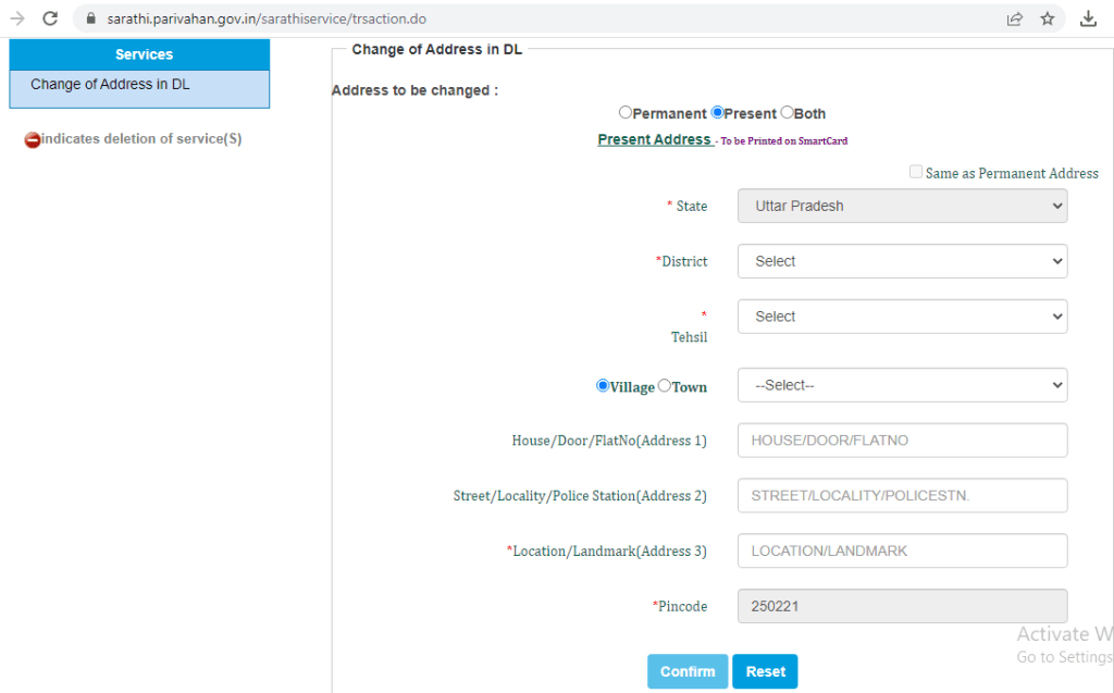 How To Change Address In Driving License Online 2023   Enter New Address Details 1024x637 