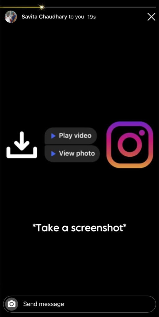 Save view once Instagram photo with screenshot