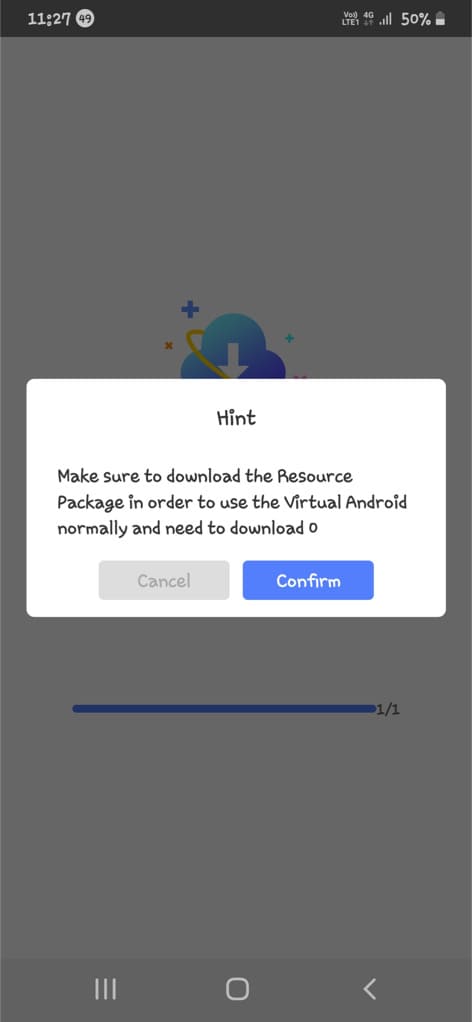 Download resource packages for virtual Android