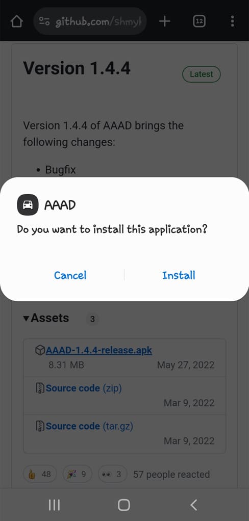 Install AAAD app