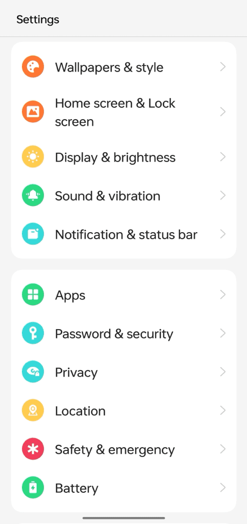 Go to Apps in Android settings