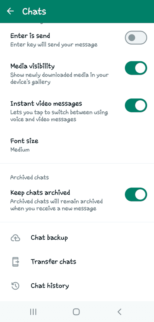 Chat backup in GBWhatsApp