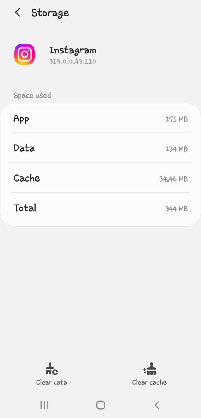 Clear Instagram cache on Android
