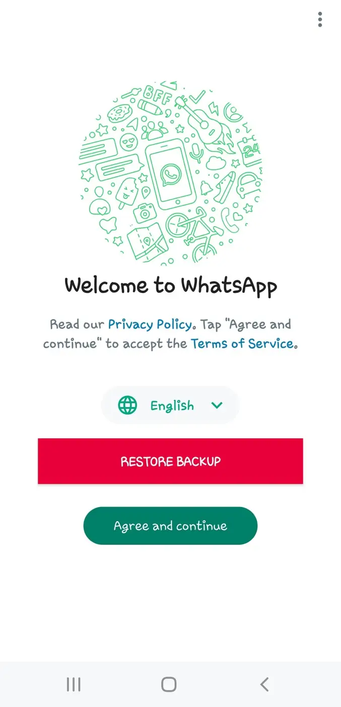 Agree and accept WhatsApp Terms