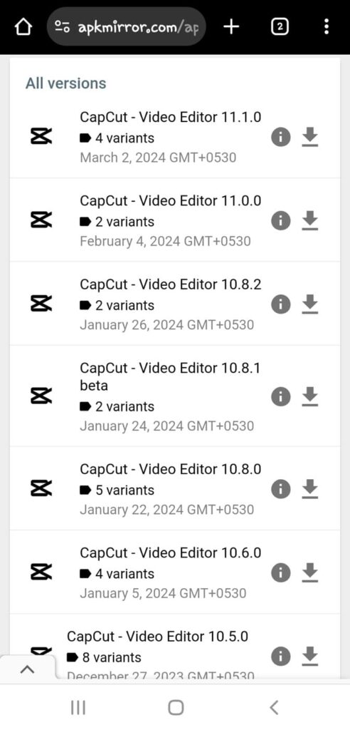 Download CapCut APK latest version
