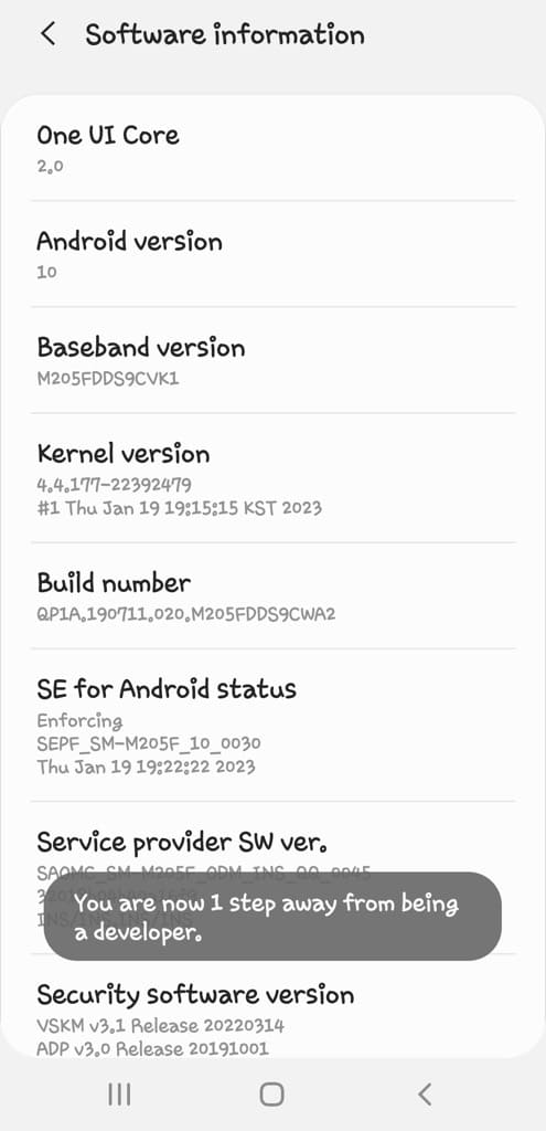 Enable developer options on Android