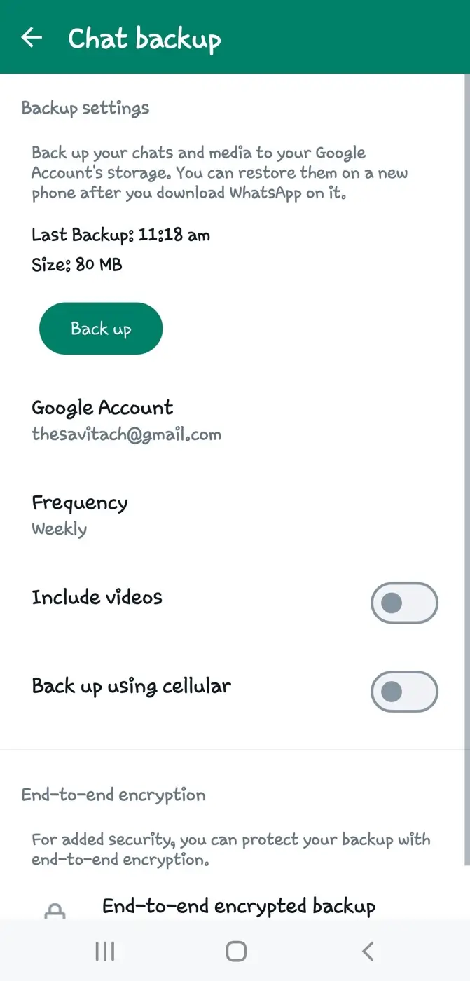 Backup WhatsApp chats before uninstalling