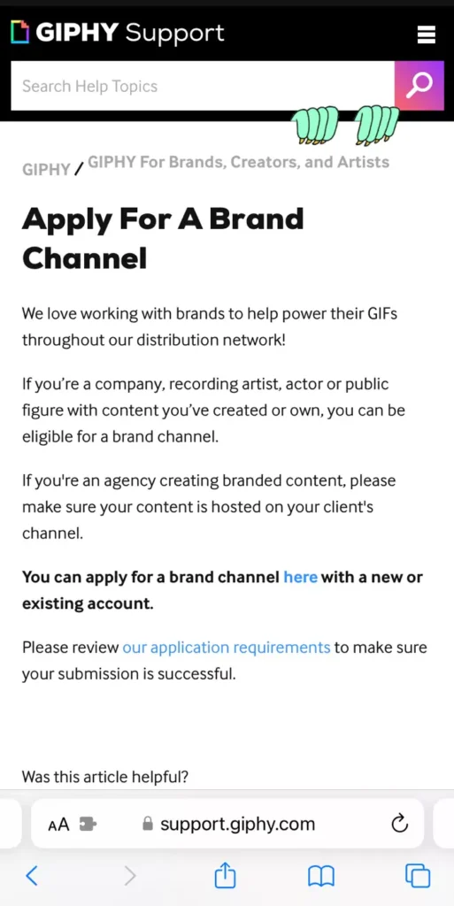 Apply for a brand channel on GIPHY