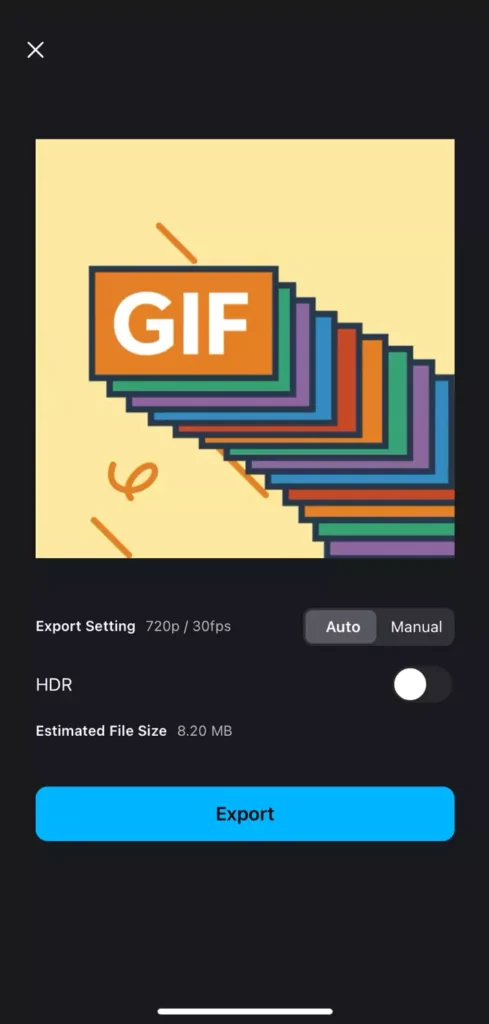 Export GIF as Video for Instagram Story