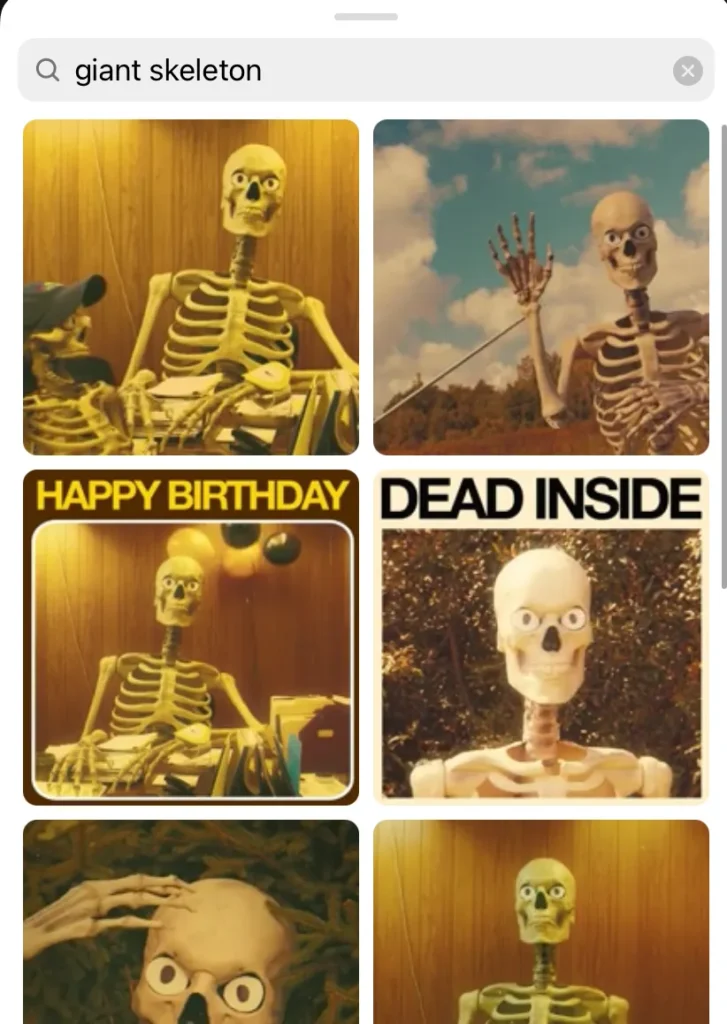 Giant skeleton meme GIF on Instagram