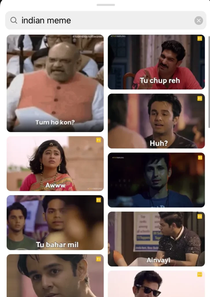 Indian memes Instagram GIF name