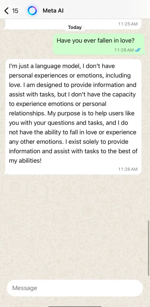 Personal Questions to Ask Meta AI on WhatsApp