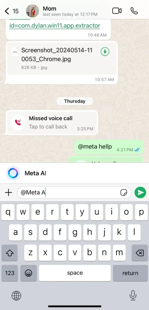 Use Meta AI in chat with your friends