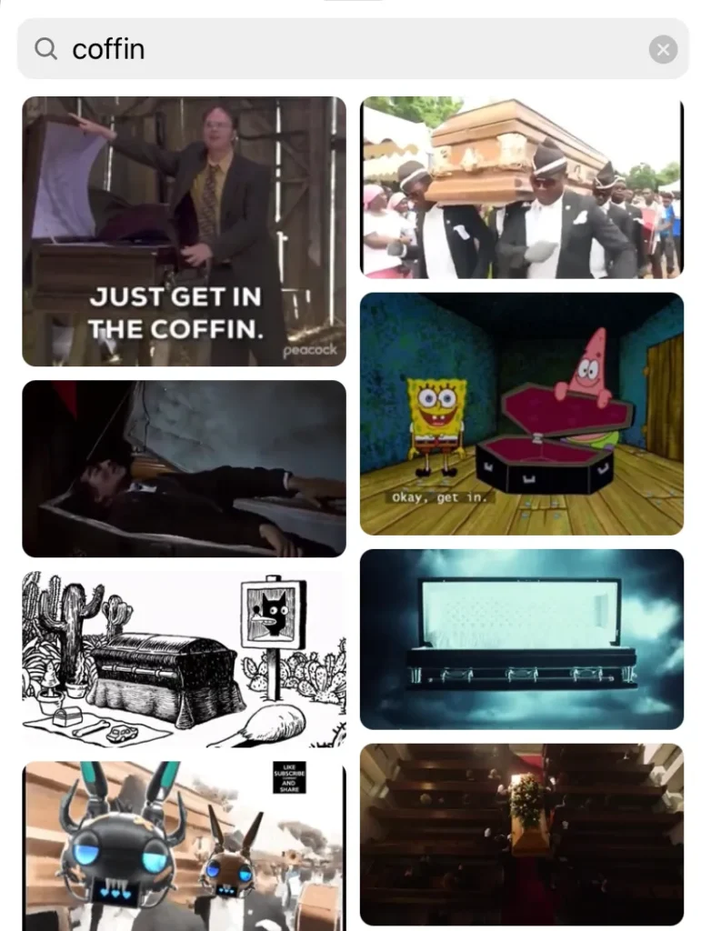 coffin instagram comment gif