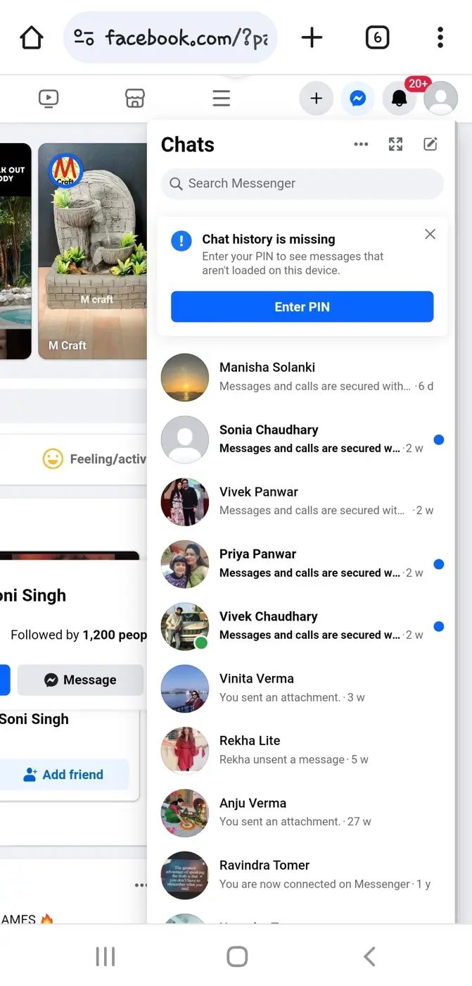 Use Facebook Messenger in desktop site on mobile