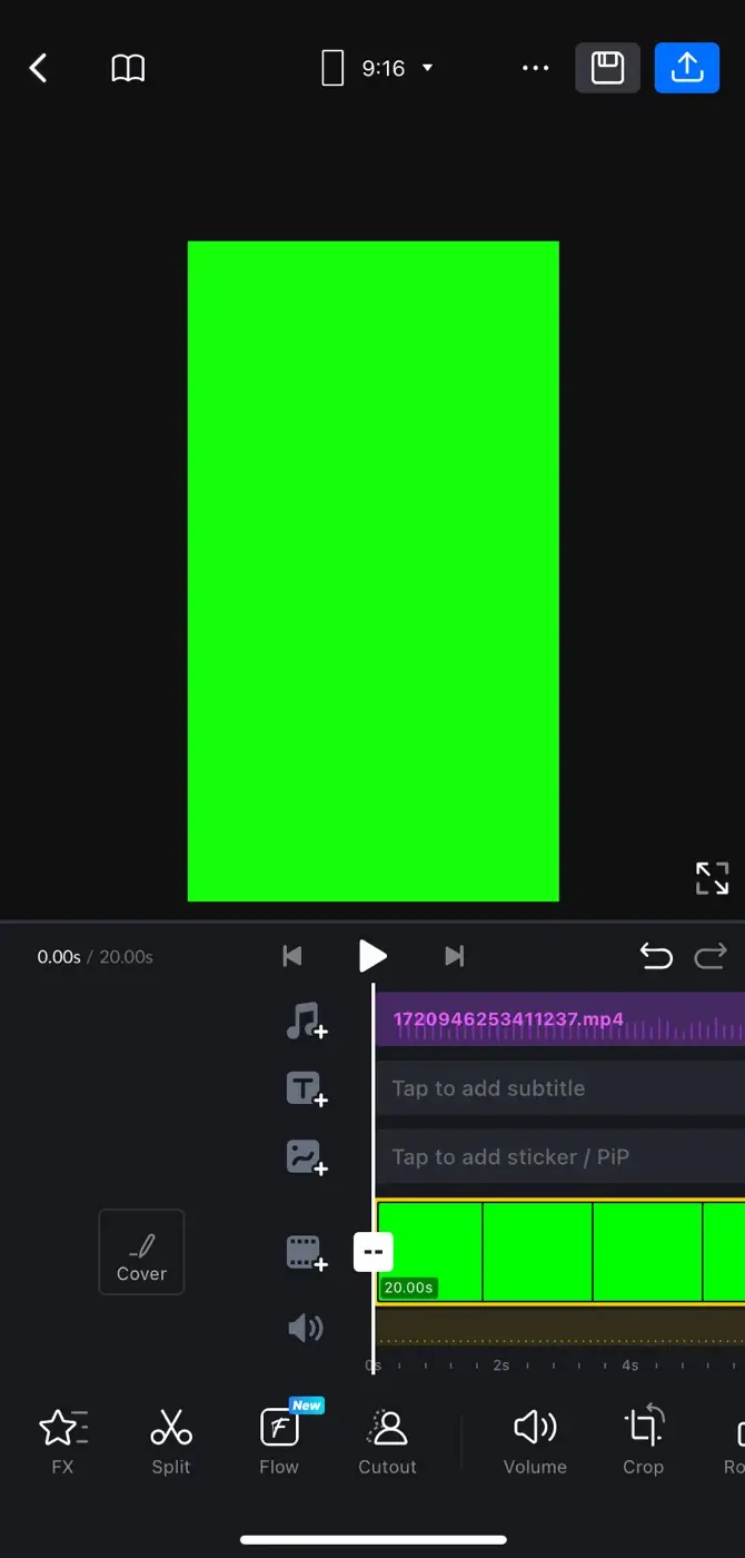 Create green screen video with audio