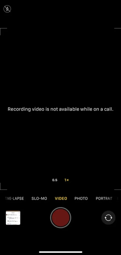 Recording video is not available while on a call