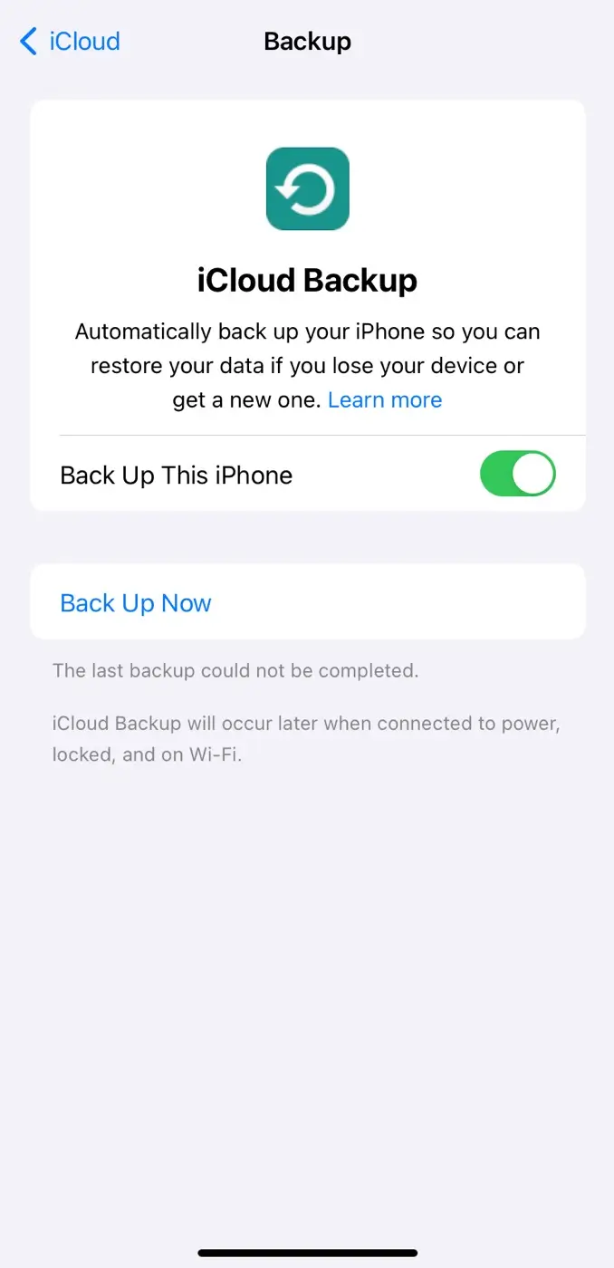 Transfer messages with iCloud backup on iPhone