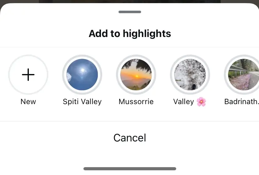 Add story to highlights