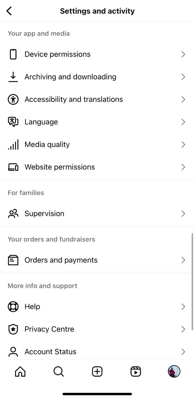 Media quality settings on Instagram