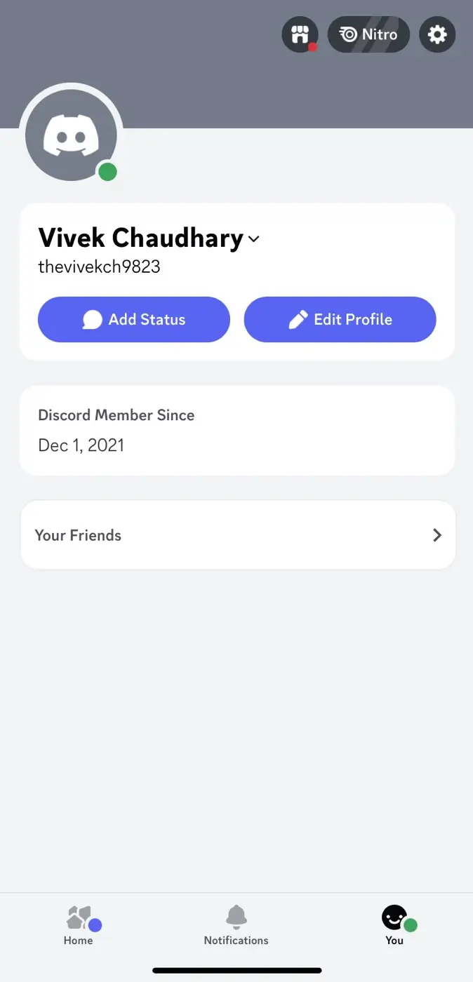 Discord Edit Profile option